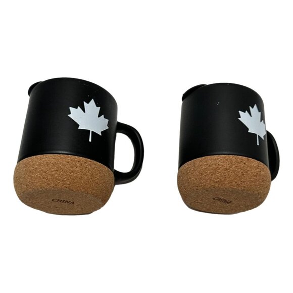 Ebay Coffee Mug Ebay Canada Seller Swag Lot 2 Black Ceramic Cork w Lids New - Picture 7 of 13